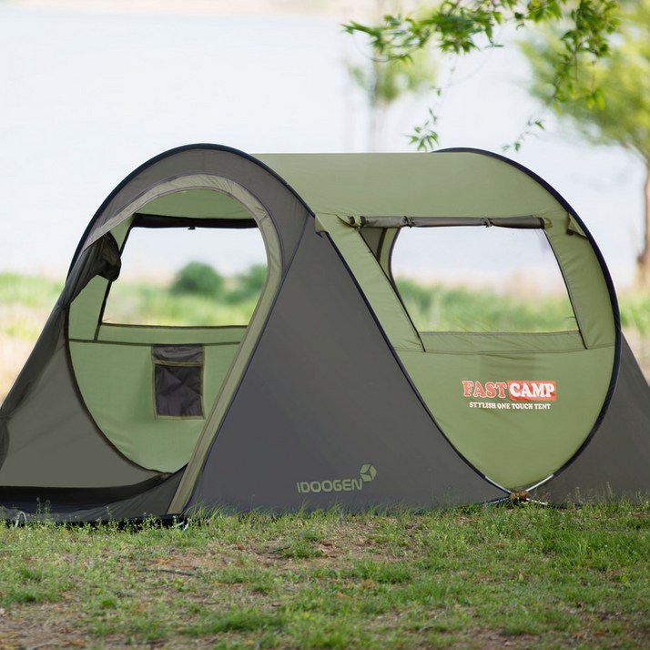 패스트캠프 베이직3 원터치 텐트, 올리브그린, 3~4인용 3630213