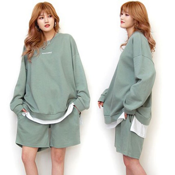 마더라이크 먼데이 레이어드 츄리닝세트 빅사이즈 남여공용 오버핏 트레이닝복