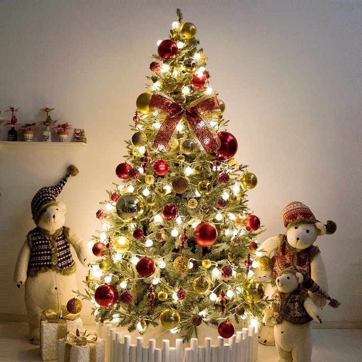 크리스마스 트리 나무 장식 풀세트 레골드하트그레이 240cm (양면) 전구포함 성탄절 PE PVC 대형 소품 용품