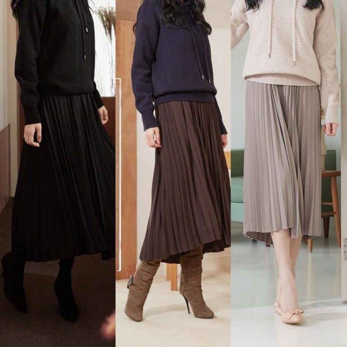 비스니 여성 캐시블렌드 슬릿 원피스 3종 택1