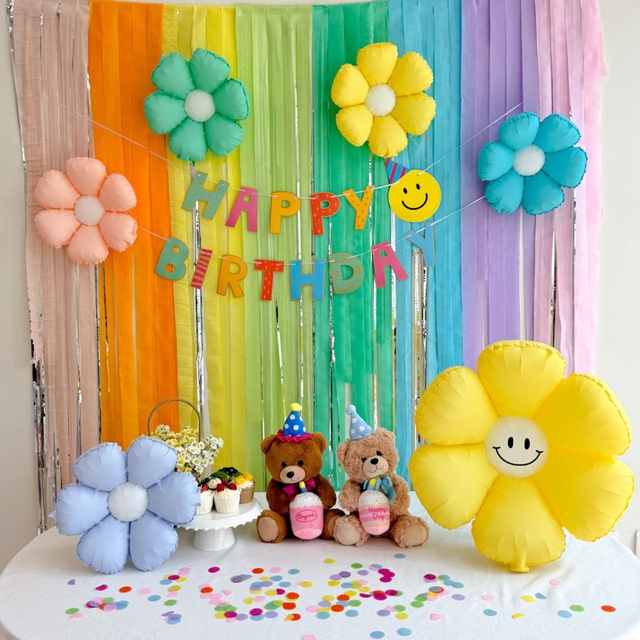 쏙쏙마켓 생일파티용품 파티스트리머 풍선 가랜드 세트, 1개, 파스텔 데이지 세트 쏙쏙마켓 생일파티용품 파티스트리머 풍선 가랜드 세트, 1개, 파스텔 데이지 세트
