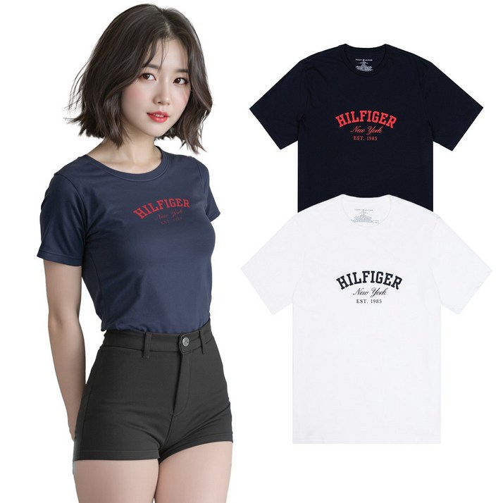 타미힐피거 남녀공용 프린팅 반팔티셔츠 09T4463