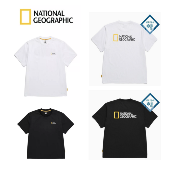 [백화점매장판] 내셔널지오그래픽 유니 크로우 쿨맥스 스몰로고 반팔티셔츠