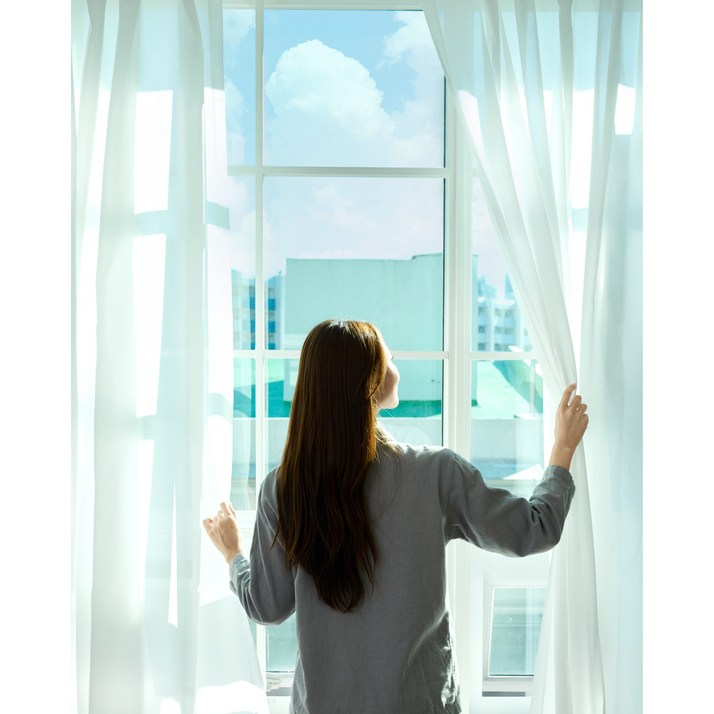 3M정품 떨어지지 않고 간편하게 붙이는 쉬폰커튼+끈, 커튼봉 호환가능