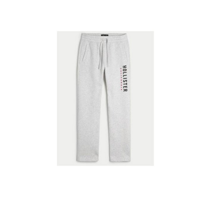 4. 뉴욕1 NEW 홀리스터 남자 케쥬얼 로고 스트레이트 기모 긴바지 LIGHT HEATHER GREY