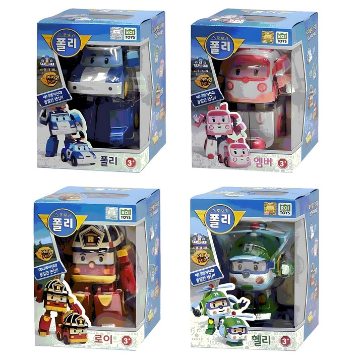 로보카폴리 변신로봇 4종 세트 (폴리,엠버,로이,헬리)