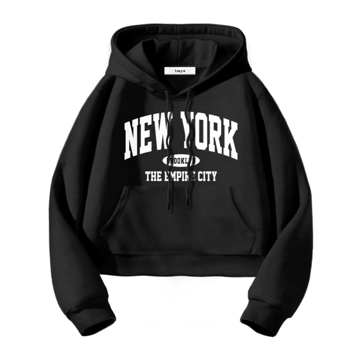 토르소 TSF 뉴욕엠파이어시티 세미오버핏 크롭 후드티
