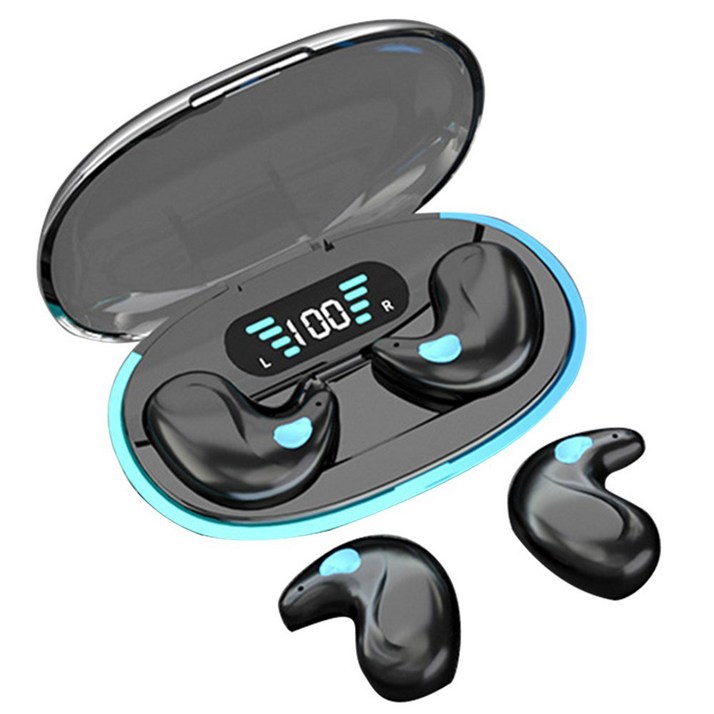 SMABAT 블루투스 무선 이어폰 미니 수면 이어폰 초경량 초소형 무선 이어폰, 블랙
