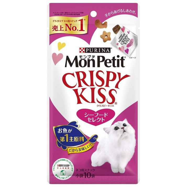 몽푸치 크리스피 키스 고양이용 간식 해산물 셀렉트 30g3g×10봉지×5개 세트