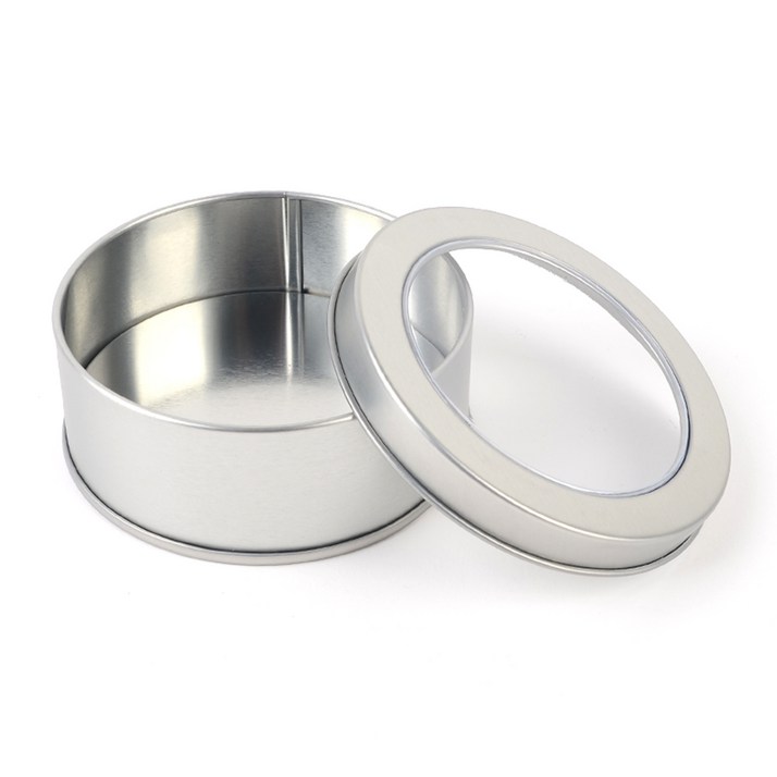 다목적 원형 틴케이스 철재 소품 보관 정리함 투명창 악세사리