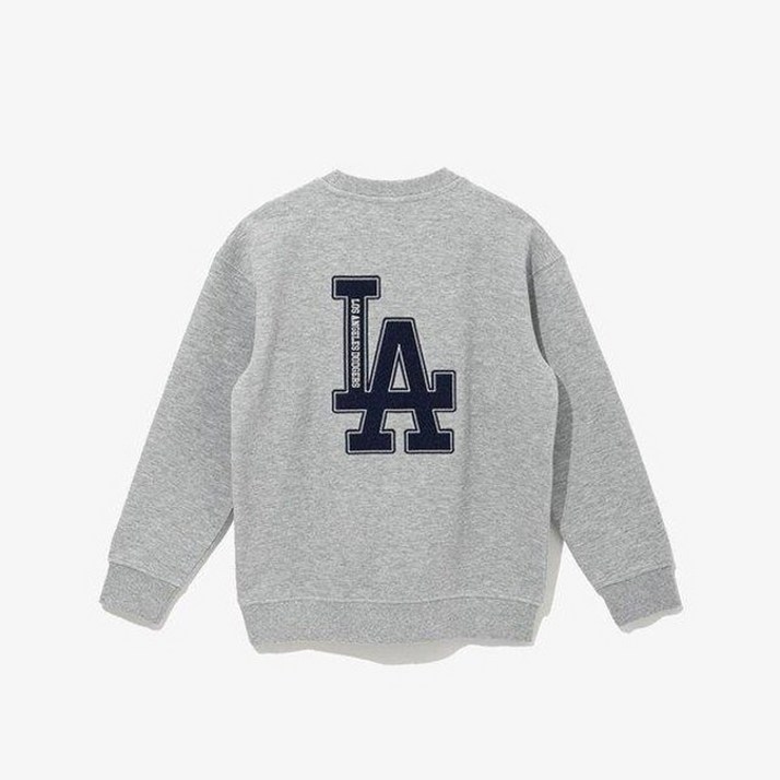 뉴에라 MLB LA다저스 베이직 로고 맨투맨 헤더 그레이 13781156