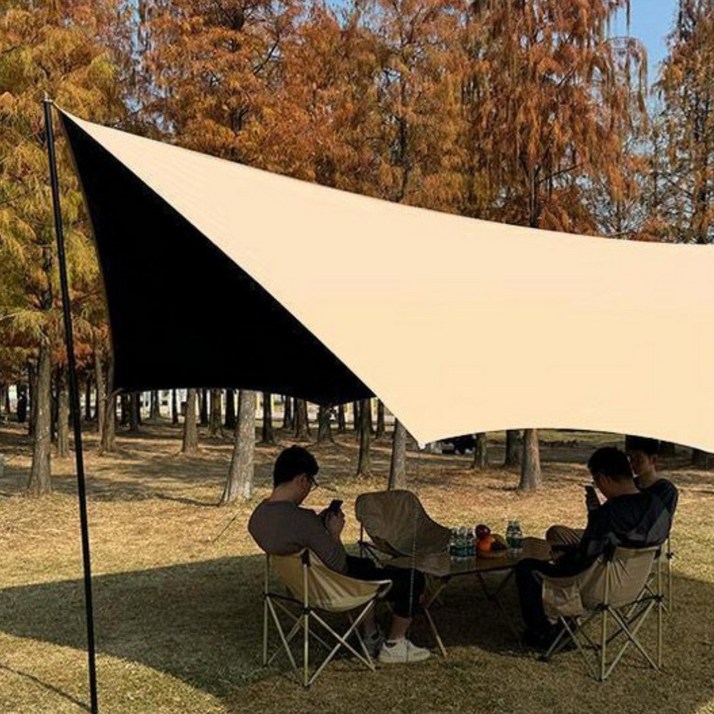 HAM  캠핑 와일드 블랙코팅 타프 야외 캠핑 텐트 피크닉 그늘막 비와 자외선 차단 휴대용 그늘막