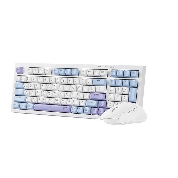 지클릭커 오피스프로 WMK50 사일런스 M 98 무선 키보드 마우스 세트, 일반형, Sky city, WMK50