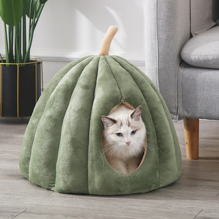 고양이 집 극세사 호박 숨숨집