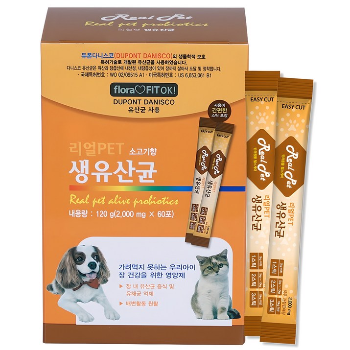 리얼Pet 반려동물 영양제, 장건강유산균, 1개 리얼Pet 반려동물 영양제, 장건강유산균, 1개