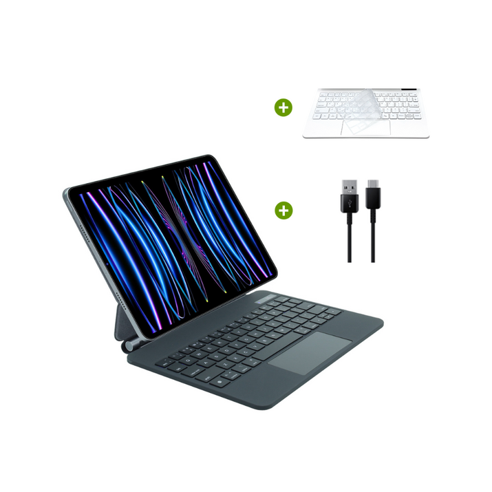 삼성 갤럭시탭 S9 FE 플러스 12.4인치 매직 블루투스 키보드 케이스 S9+ S8+ S7+ S7FE 공용 한국어, 블랙, 1개