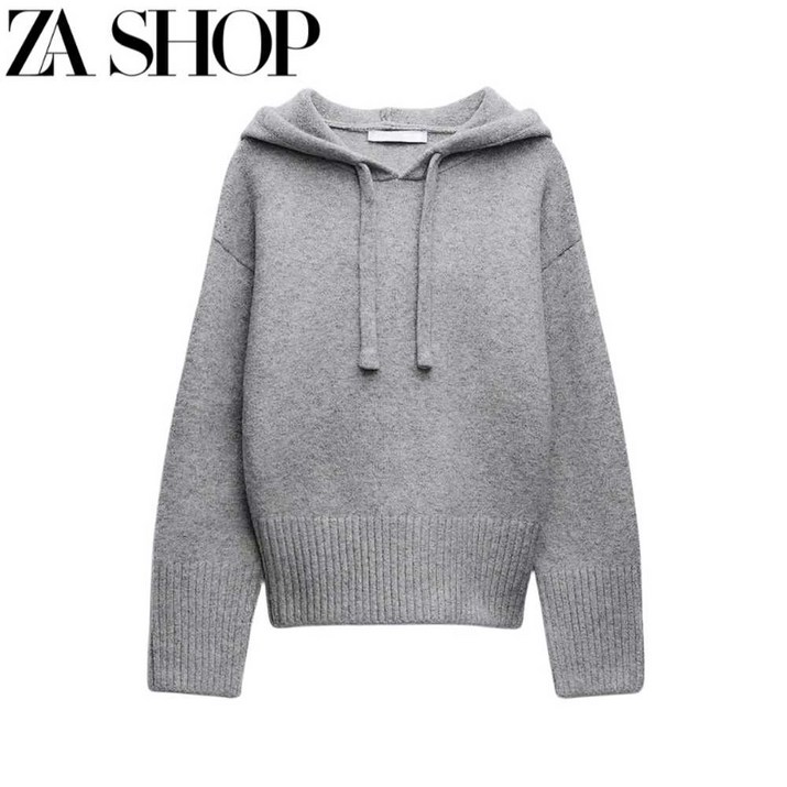 ZARA 여성니트 30대 40대 데일리룩 모던 후드 루즈 스웨터 ZARA 여성니트 30대 40대 데일리룩 모던 후드 루즈 스웨터