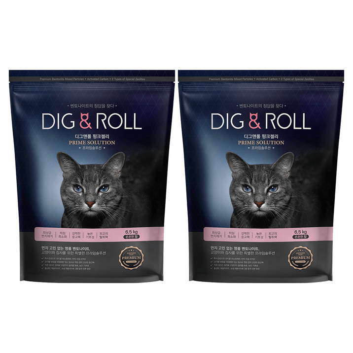 디그앤롤 벤토나이트 핑크젤리 프라임 솔루션 고양이 모래
