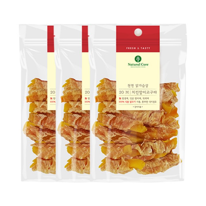 네츄럴코어 강아지 치킨말이 고구마 간식
