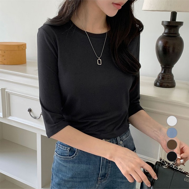 아피나르 여성 레이온 7부 티셔츠 아피나르 여성 레이온 7부 티셔츠