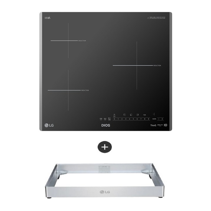 LG 디오스 인덕션 빌트인 3구 전기레인지 다이아몬드 컷팅 글라스 본품  프리스탠딩 자재 8.5cm