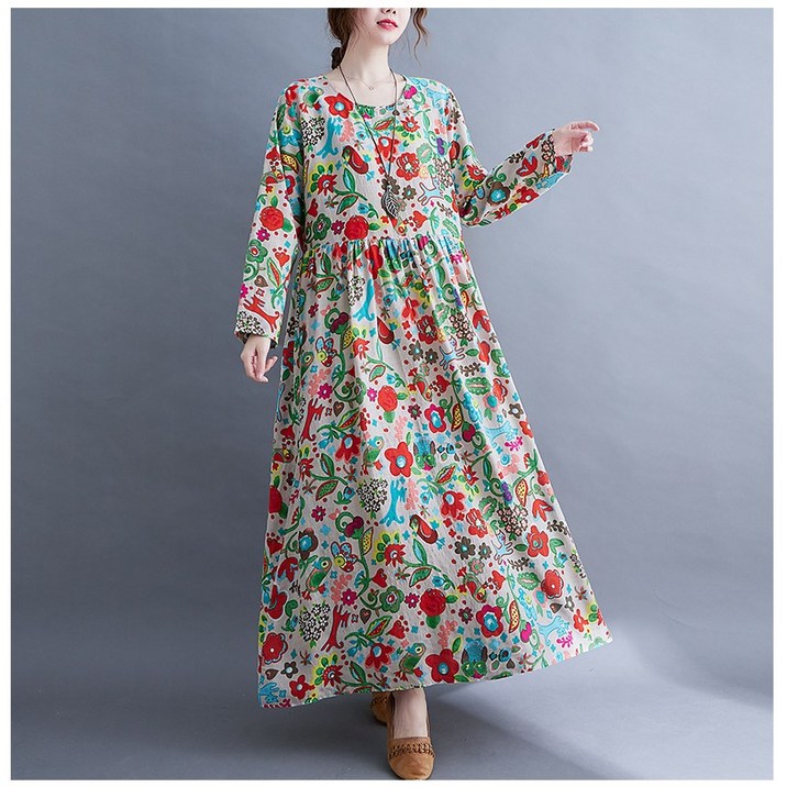 ZENCY 젠시 로즈플라워 롱원피스