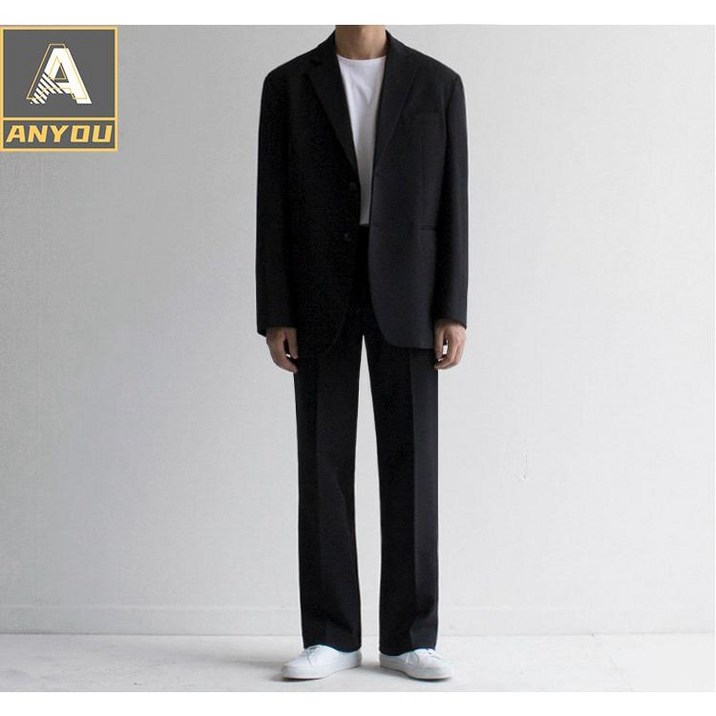 ANYOU 남성용 정장세트 수트 자켓  긴바지 세트