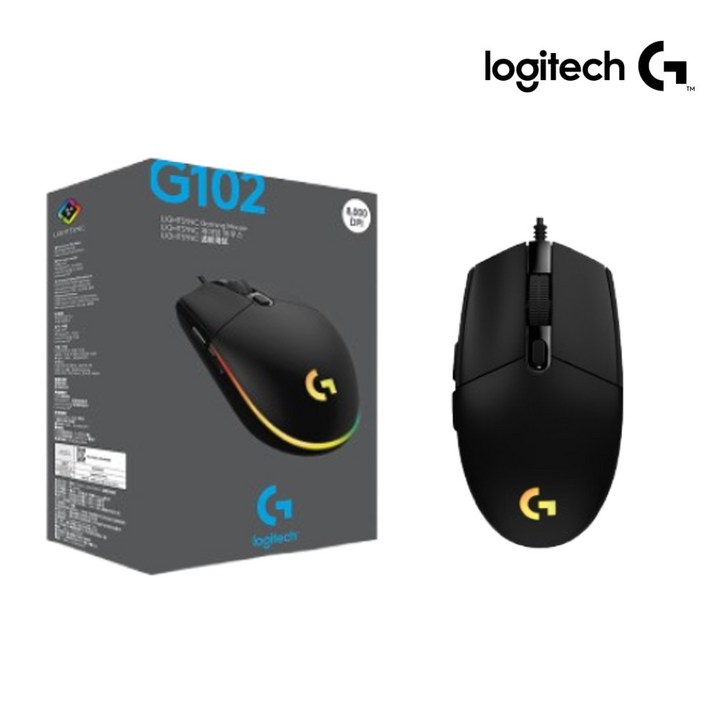 로지텍코리아 정품 로지텍G G102 LIGHTSYNC 2세대 게이밍 마우스 정품박스