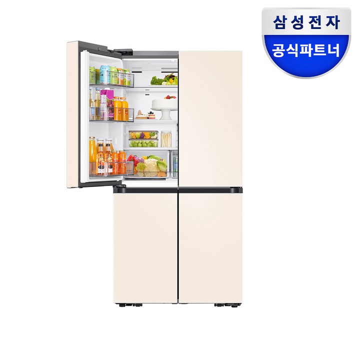 삼성전자 비스포크 4도어 RF90DG90124E 매트 크리미 베이지 냉장고 905L 대용량 공식인증점, RF90DG90124E