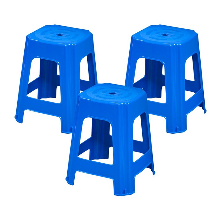 공룡플라스틱 야외용 플라스틱 간이의자 에덴사각의자 3개 세트