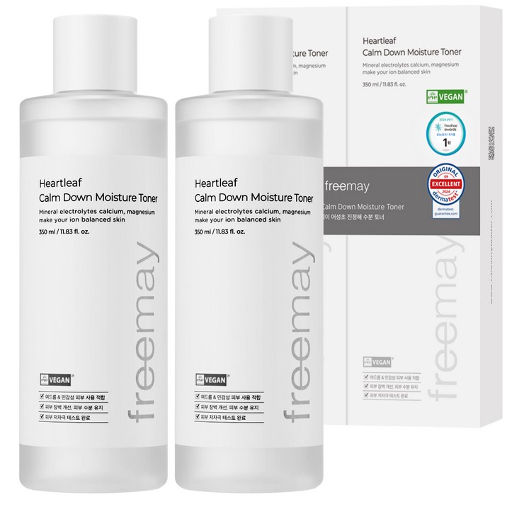 프리메이 비건 어성초 진정해 수분 여드름 토너, 350ml, 2개
