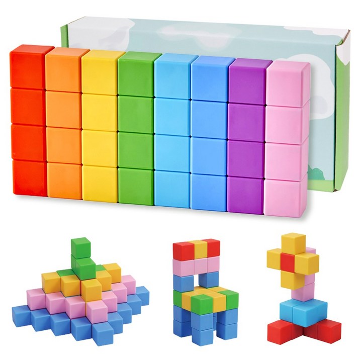베어블리 2세대 자석 블럭 블록 큐브 교구 32pcs, 3세트(96pcs)