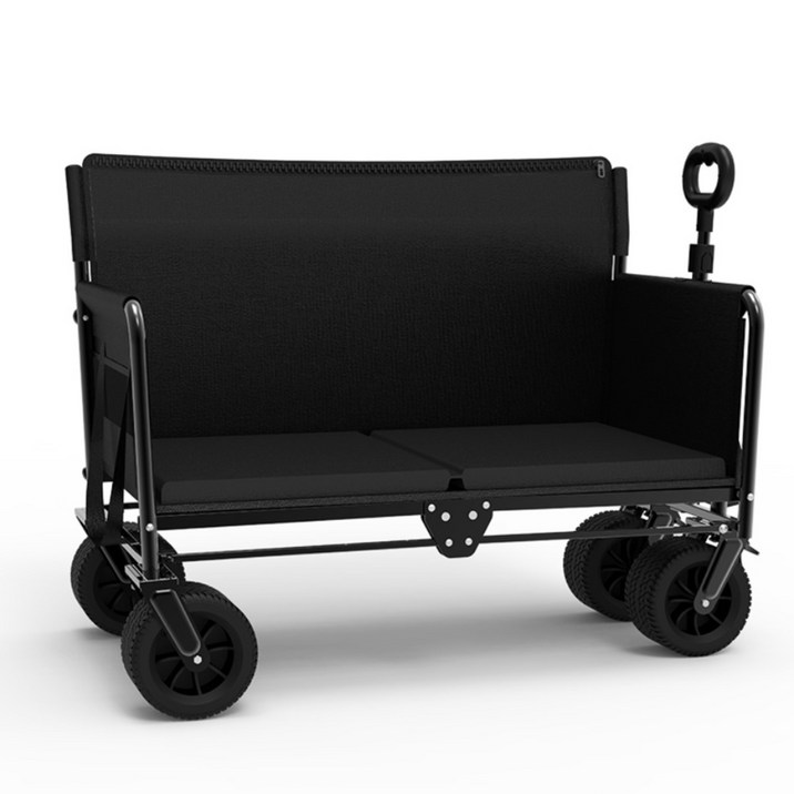 어반콘크리트 캠핑 접이식 의자 웨건, 벤치형 웨건 (카키, 블랙, 아이보리), 1개, 접이식 의자 웨건 (블랙)