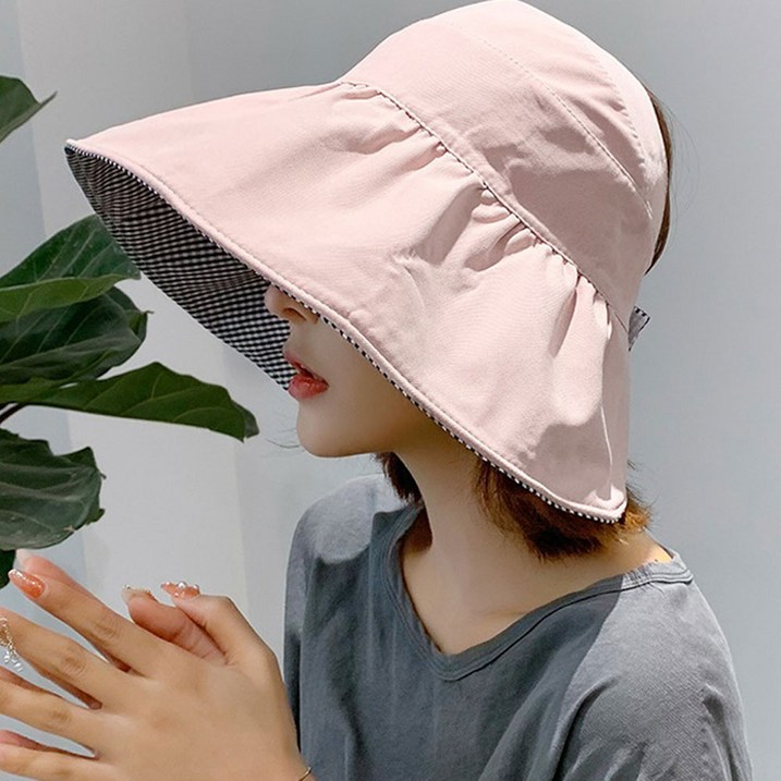 크로커다일원피스 로지 자외선 차단 파스텔 돌돌이 선캡 모자