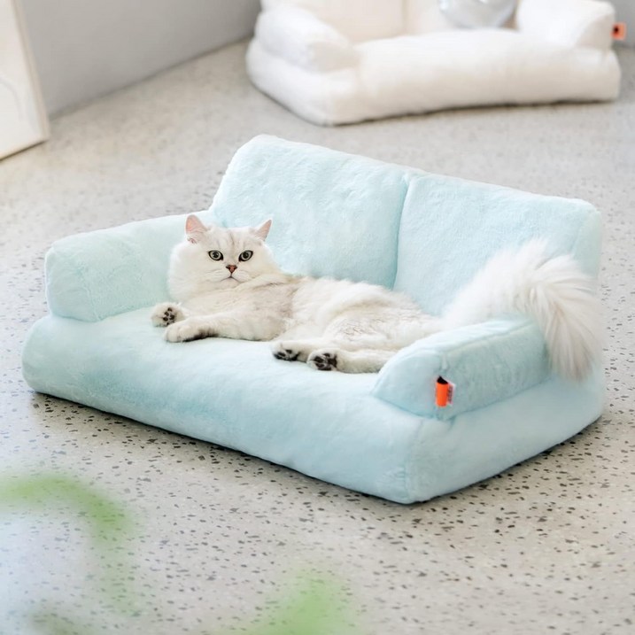 cosmag 겨울 따뜻한 강아지 고양이 펫 쇼파 침대 탈부착 세탁 가능 뛰어난 딥슬립 쿠션 하우스 대형, 프레시블루 cosmag 겨울 따뜻한 강아지 고양이 펫 쇼파 침대 탈부착 세탁 가능 뛰어난 딥슬립 쿠션 하우스 대형, 프레시블루