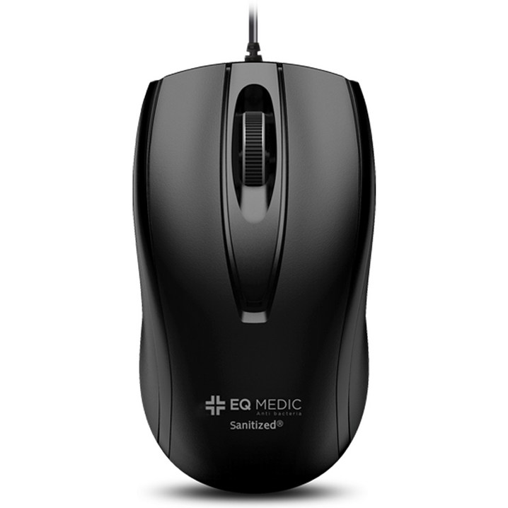 이큐메딕 항균 무소음 유선 마우스 SanitizeM1, SanitizeM1, 블랙