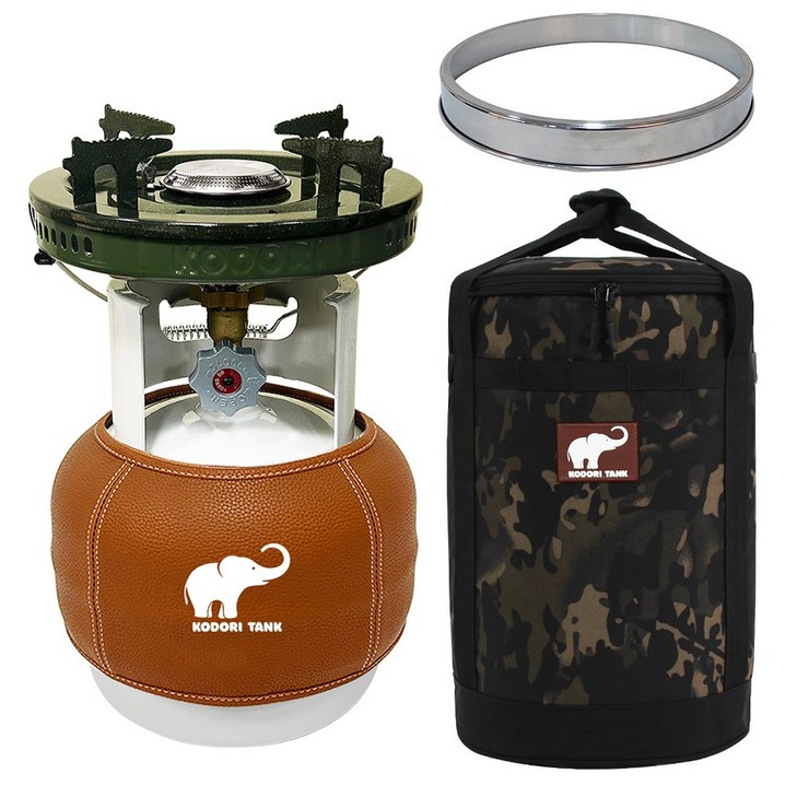 고화력 코돌이탱크 3kg LPG가스통 코돌이가방 캠핑용품세트, 3kg버너올리브그린링가드브라운워머코돌이가방, 1세트