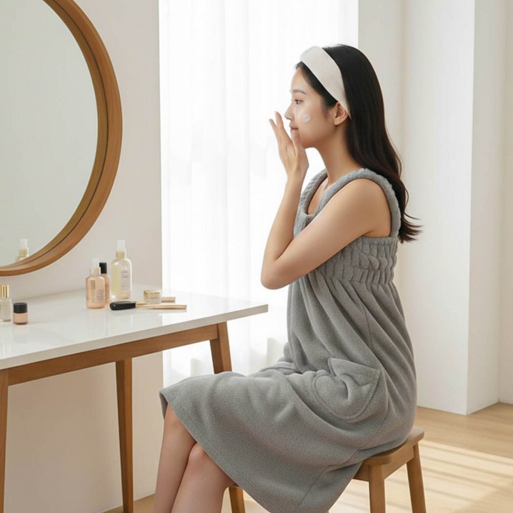 온빛홈 여성 샤워가운 목욕가운