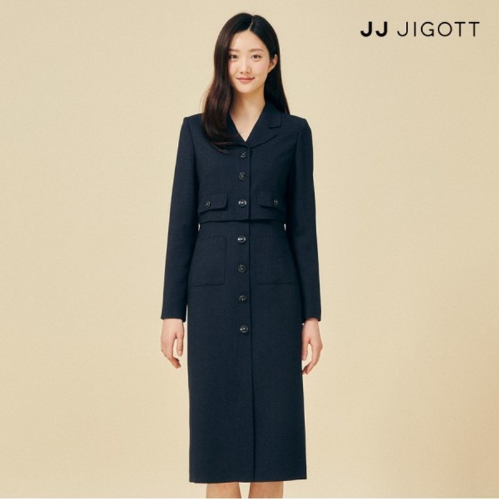 JJ지고트 브이넥 칼라 재킷 원피스 GP3M0OP921 JJ지고트 브이넥 칼라 재킷 원피스 GP3M0OP921