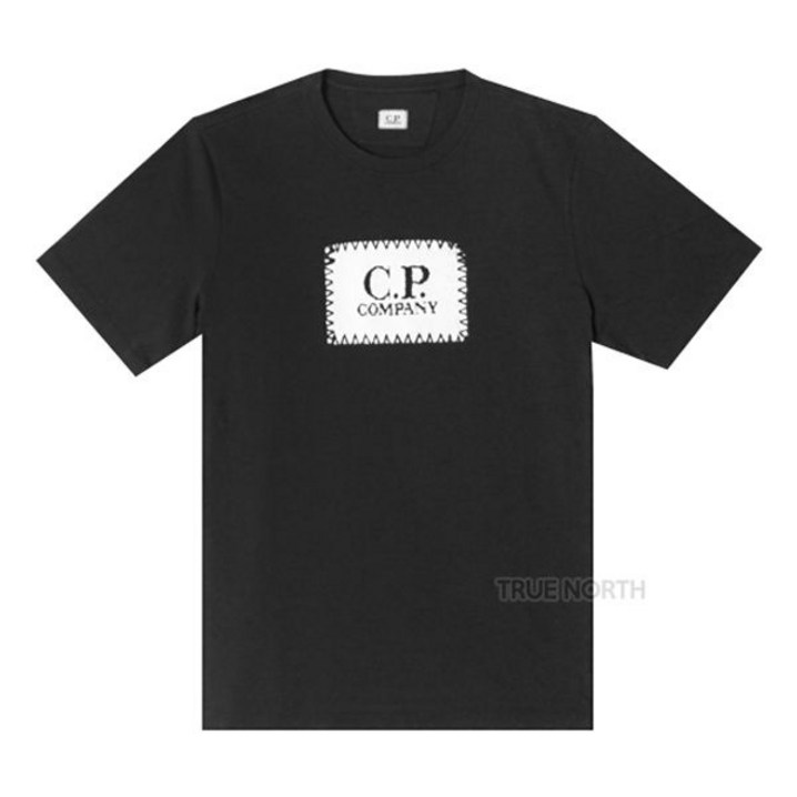CP컴퍼니 24SS 남성 16CMTS042A 005100W 999 로고 프린트 반팔 티셔츠 블랙 173217