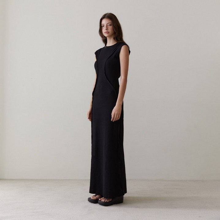RVIS cutting maxi dresses black