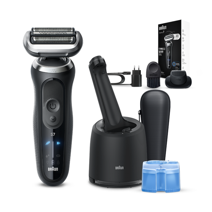 BRAUN 시리즈 7 전기면도기 세척 충전 스테이션 세트