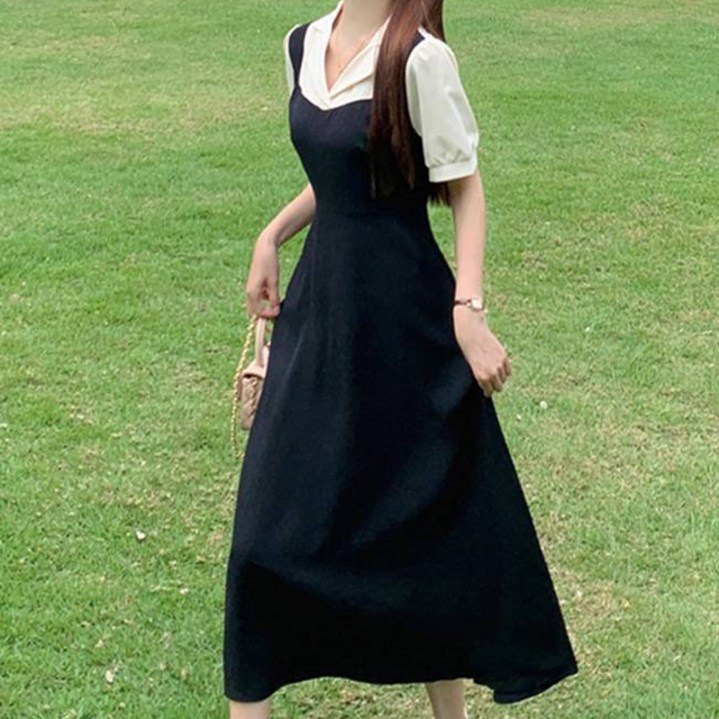 페이퍼먼츠 에스끌라 데일리 카라 넥 뷔스티에 롱 원피스 05355