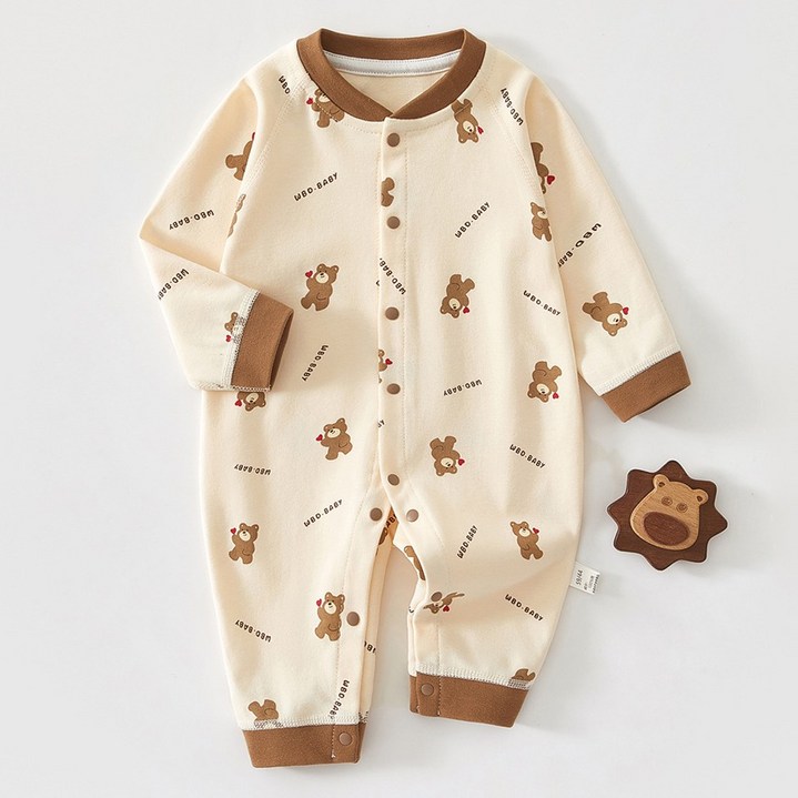 베베니즈 신생아용 큐트곰돌이 순면 긴팔 우주복