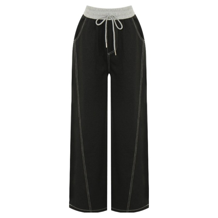 샐리 여성용 웨이스트 배색 스티치 와이드 팬츠 5C-CPT008