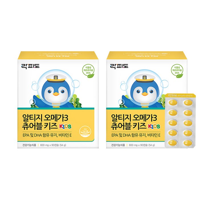 락피도 알티지 오메가3 츄어블 키즈, 90정, 2개