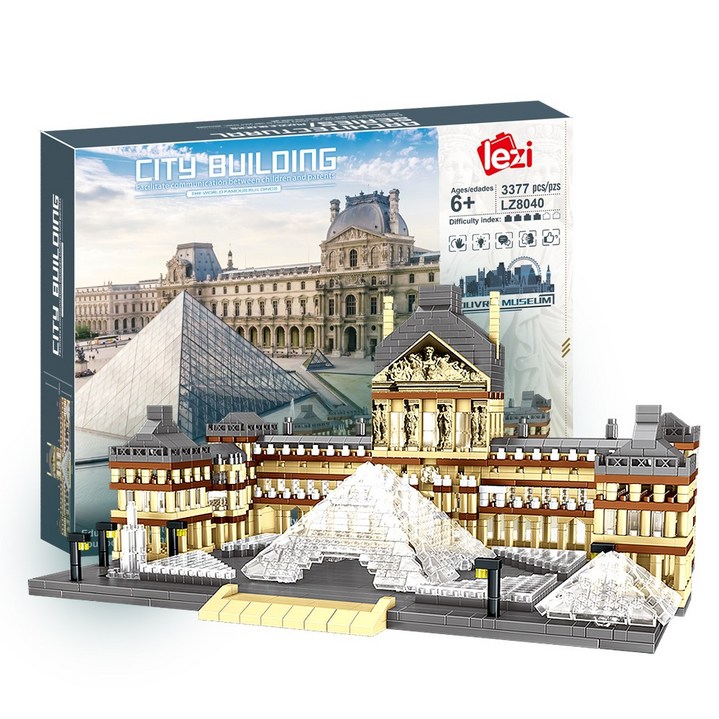 [알꿀밤-나노블럭-건축] LZ대형 루브르 박물관