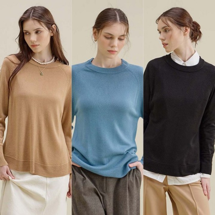 [최초가 69900원] 소프트 플레어 풀오버 니트 3종 SMN233F0301SW