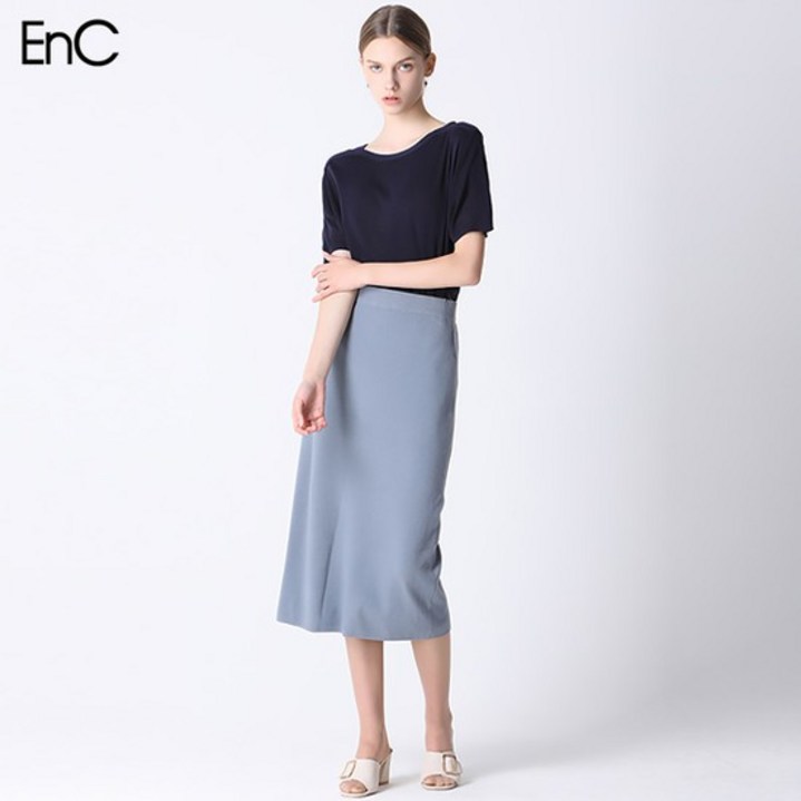 [EnC] 밴딩 트임 니트 스커트