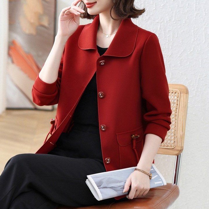 에쥬아 여자 슬림핏 재킷 하프 트렌치 코트 개주얼 재킷